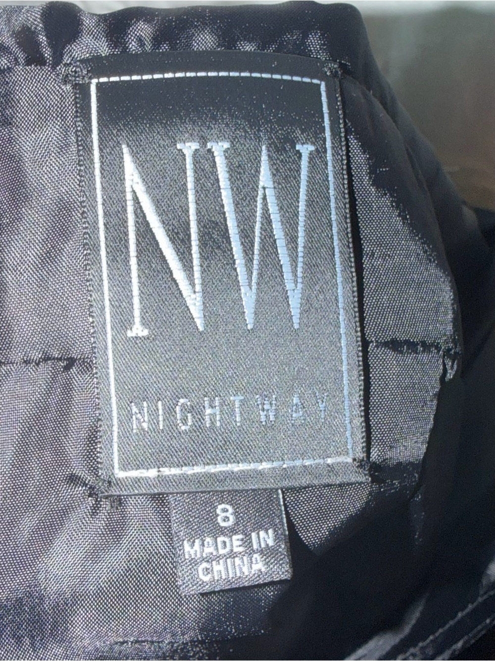 Night Way Collections Black Mini Dress with Rosette Hem - Picture 3 of 3